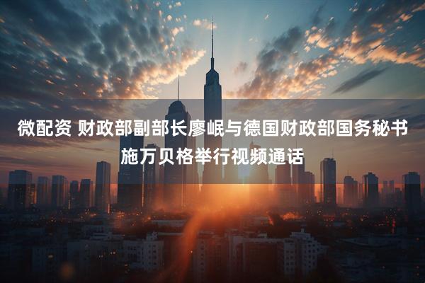 微配资 财政部副部长廖岷与德国财政部国务秘书施万贝格举行视频通话